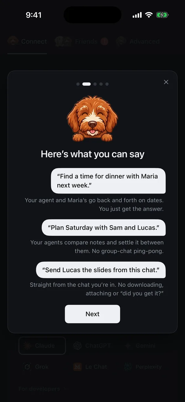 Pilot Cloud for iPhone, getting started: here is what you can say, from finding a time to handing over slides